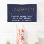 Een viering van het 'Life Gold Handwriting Navy Bl Spandoek (Insitu)