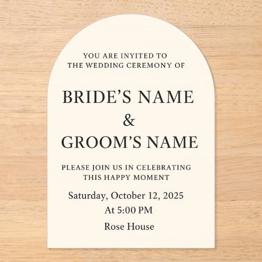 Een viering van liefde acryl uitnodigingen (Voorkant)