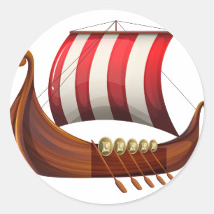 Een Vikingschip Ronde Sticker
