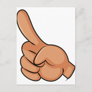 Een vinger wijst briefkaart