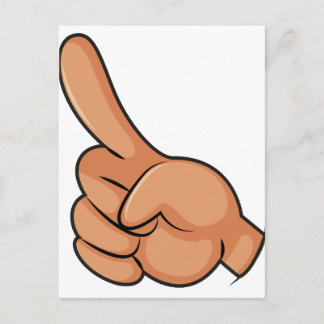 Een vinger wijst briefkaart