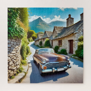 Een vintage auto legpuzzel