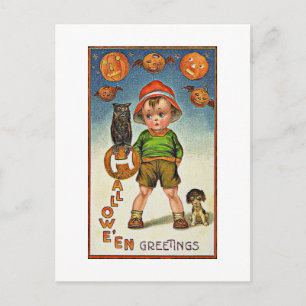 Een Vintage Halloween van een kind Briefkaart