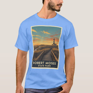 Een vintage illustratie van Robert Moses State Par T-shirt