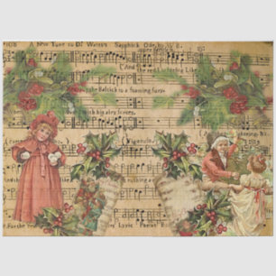 Een Vintage kerstserie Design 5 Tissuepapier