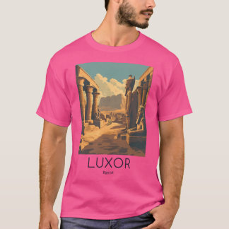 Een vintage reisillustratie van Luxor - Egypte T-shirt