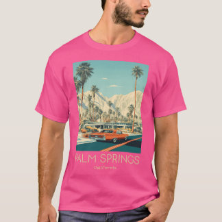 Een vintage reisillustratie van Palm Springs - ca T-shirt