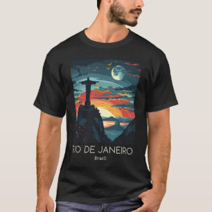 Een vintage reisillustratie van Rio de Janeiro - T-shirt