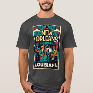 Een vintage reiskunst van New Orleans Louisiana US T-shirt
