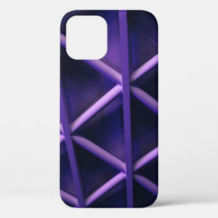 Een violet plafond met een crisishaard-dwarspatroo iPhone 12 hoesje