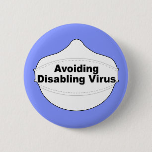Een virusmaskerspeld uitschakelen ronde button 5,7 cm
