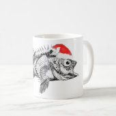 Een vis met een kerstmuts koffiemok (Voorkant rechts)