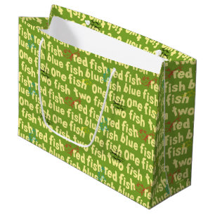 Eén Vis Twee Vissen Typografie Patroon Groot Cadeauzakje
