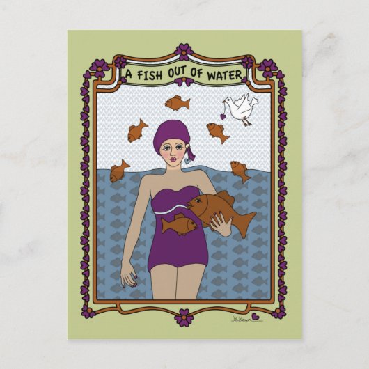 Een vis uit het water_A_ Briefkaart (Voorkant)