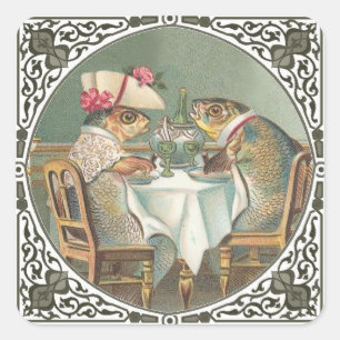 Een visdatum vierkante sticker