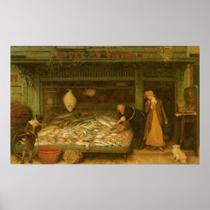 Een vishandelszaak van Frederick Walker Poster