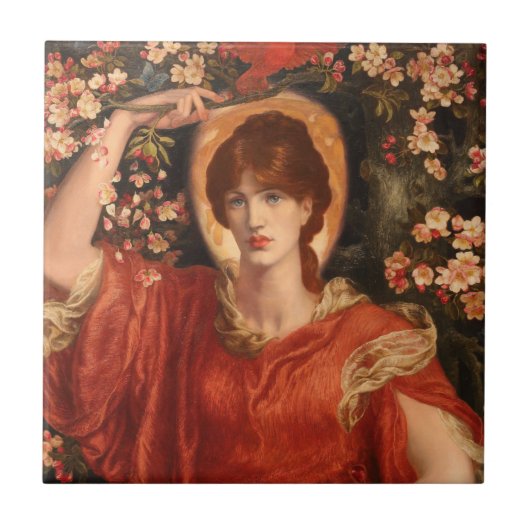 Een visie op Fiammetta 1878 Dante Gabriel Rossetti Tegeltje (Voorkant)