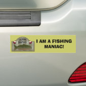 EEN VISSEN MANIAK! BUMPERSTICKER (Op auto)
