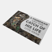 Een visser en de vangst van zijn leven deurmat (Schuin)