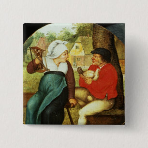 Een Vlaams Proverb Vierkante Button 5,1 Cm