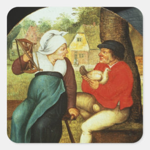 Een Vlaams Proverb Vierkante Sticker