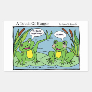"Een vleugje Humor" Frogs Massage Therapie Comic Rechthoekige Sticker