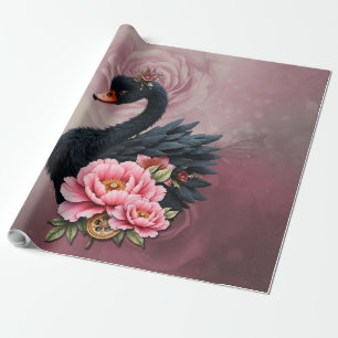 Een vleugje roos en de gloed van een zwaan. cadeaupapier