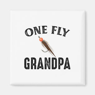Een vlieg opa grappig viscadeau voor opa mannen magneet