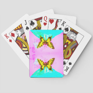 Een vlinder meisje pokerkaarten