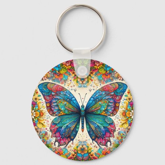 Een vlinder regenboogballet sleutelhanger (Voorkant)
