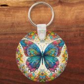 Een vlinder regenboogballet sleutelhanger (Achterkant)