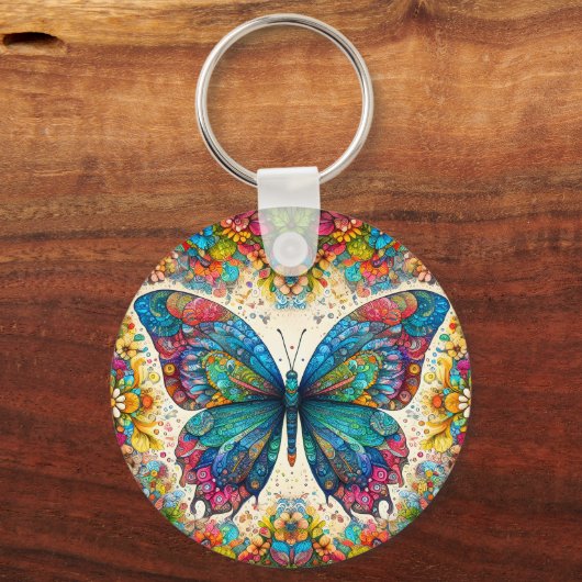 Een vlinder regenboogballet sleutelhanger (Voorkant)