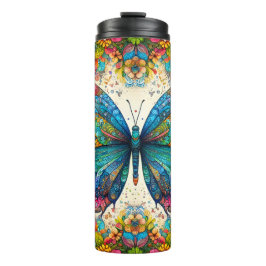 Een vlinder regenboogballet thermosbeker