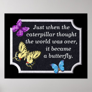 Een vlinder worden - Afdrukken Poster
