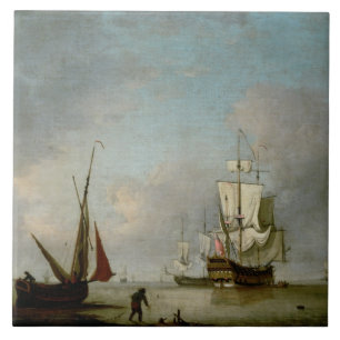 Een vloed in kalm water tegeltje