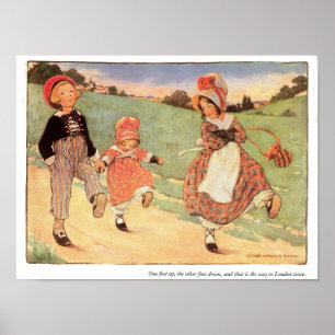 Eén voet omhoog, één voetje omlaag, nerijy Rhyme a Poster