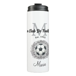 een voetbalclub monogram is, jaar fifa wereld thermosbeker