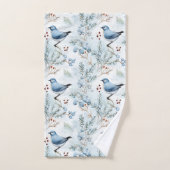Een vogel in een koude winter - bad handdoek (Handdoek)