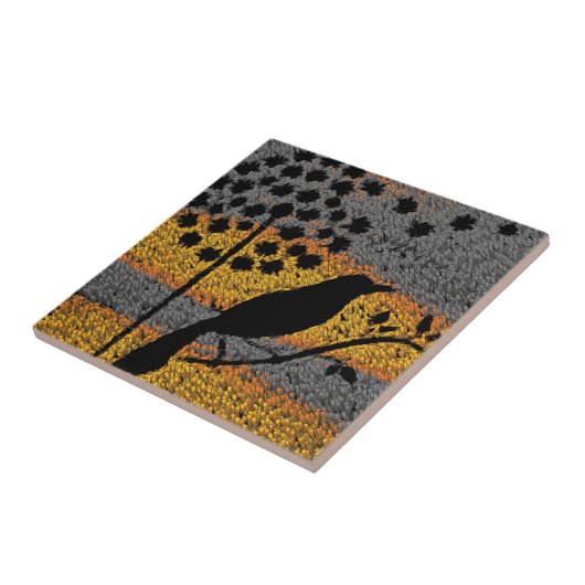 Een vogel onder de veren tegeltje (Zijkant)