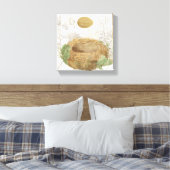 Een vogelnest met bruine eieren canvas afdruk (Insitu (Slaapkamer))
