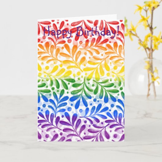 Een vogelpride kaart (Gele Bloem)