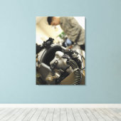 Een volledig gemonteerde stuurhutbemanningshelm canvas afdruk (Insitu (Houten vloer))