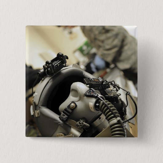 Een volledig gemonteerde stuurhutbemanningshelm vierkante button 5,1 cm (Voorkant)