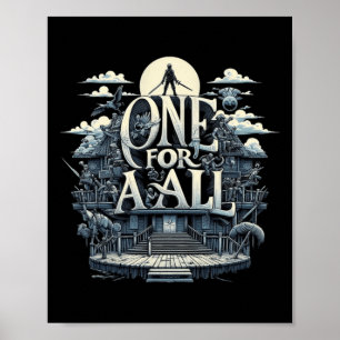 Eén voor iedereen die eenheid omarmt in een wereld poster