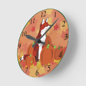 Een vos in de pompoen. ronde klok (Hoek)