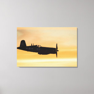 Een Vought F4U Corsair gevechtsvliegtuig Canvas Afdruk