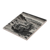 Een vrachtwagen in de woestijn tegeltje (Zijkant)