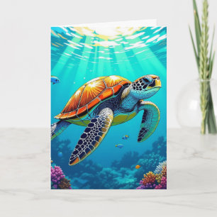 Een vredige verjaardag Zeeen schildpad Kaart