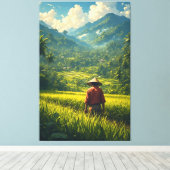 Een vreedzame oogst canvas afdruk (Insitu (Houten vloer))