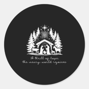 Een Vreugdevolle Hoop Kerststal O Heilige Nacht Ke Ronde Sticker
